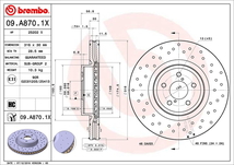 ブレンボ エクストラブレーキディスク フロント左右セット レガシィセダン/レガシィB4 BM9 09.A870.1X 取付セット brembo XTRA BRAKE DISC_画像4