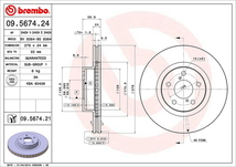 ブレンボ ブレーキディスク フロント左右セット インプレッサWRX GC8 09.5674.21 取付セット brembo BRAKE DISC ブレーキローター_画像2