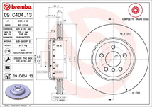 ブレンボ ブレーキディスク リア左右セット 6シリーズ F06(グランクーペ) 6B44 09.C404.13 brembo BRAKE DISC ブレーキローター_画像2