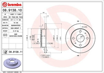 ブレンボ ブレーキディスク フロント左右セット ムーヴ LA100S 08.9138.11 取付セット brembo BRAKE DISC ブレーキローター_画像2