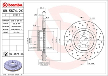 ブレンボ エクストラブレーキディスク フロント左右セット インプレッサWRX STi GC8 09.5674.2X 取付セット brembo XTRA BRAKE DISC_画像4