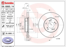 ブレンボ ブレーキディスク フロント左右セット シビックタイプR EK9 09.6893.11 取付セット brembo BRAKE DISC ブレーキローター_画像2