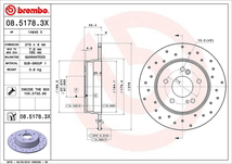 ブレンボ エクストラブレーキディスク リア左右セット Cクラス W203(セダン) 203035 08.5178.3X brembo XTRA BRAKE DISC ブレーキローター_画像4