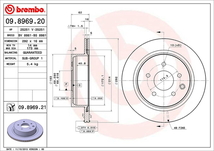 ブレンボ ブレーキディスク リア左右セット ステージア M35/NM35/HM35 09.8969.20 取付セット brembo BRAKE DISC ブレーキローター_画像2