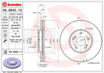 ブレンボ ブレーキディスク フロント左右セット アコードツアラー CW2 09.8840.11 取付セット brembo BRAKE DISC ブレーキローター_画像2