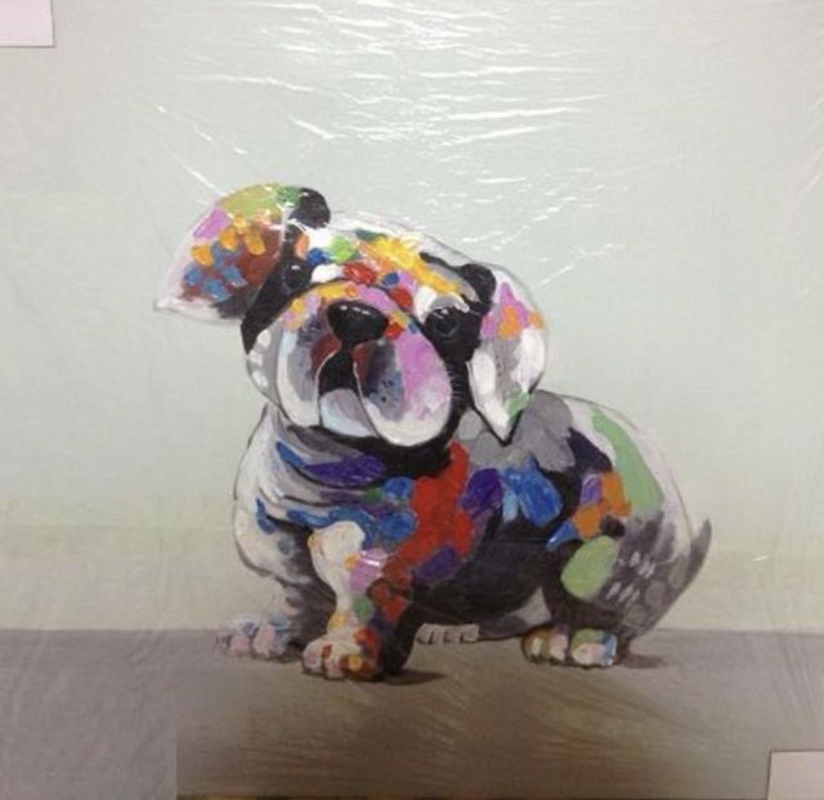 لوحة زيتية مرسومة يدويًا لتزيين جدران غرفة المعيشة لوحة فنية داخلية كلب جرو كلب 234501, تلوين, طلاء زيتي, لوحات حيوانات