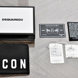DSQUARED2 ディースクエアード ICON leather Bi-fold wallet コインレス スムースレザー 二つ折り 財布 未使用の画像7
