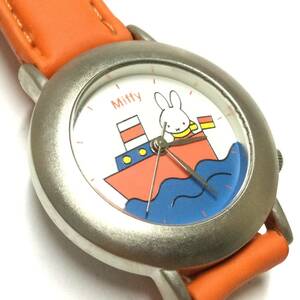 [ новый товар не использовался, батарейка заменена ] Miffy Miffy наручные часы ⑨ герой часы 
