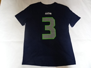 USA購入 ナイキ製 NFLアメフト シアトル シーホークス【Seattle Seahawks】ラッセル ウィルソン【Russell Wilson】No.3 TシャツUS L