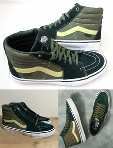 激レア USA購入 高機能クッション【POPCUSH】キャンバス & スウェード素材 バンズ【Vans】【Skate Sk8-Hi】US7.5インチ 25.5㌢ 新品未使用