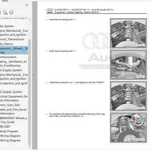 AUDI R8 2006-2017 Spyder GT GTSpyder 整備書 修理書 リペアマニュアル ボディー修理 配線図の画像5