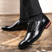 新作 メンズ ビジネスシューズ カジュアルシューズ 革靴 紳士靴 フォーマル 大きいサイズあり ブラック 24.5cm~27.5cm_画像6