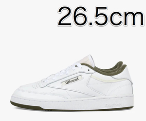 # 26.5cm JJJJound x Reebok Club C White Olivejoundo Reebok Club si-GX9657 US8.5