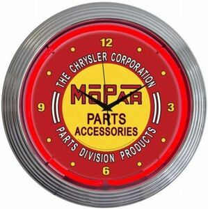  MOPAR モーパー NEON CLOCKネオンクロック レトロ 壁掛時計【新品】即決価格