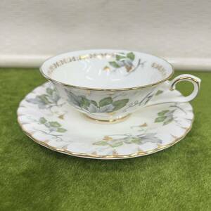 ★☆未使用保管品/ティーカップ GREEN LEAF Bone China HOYA CHINA CORP JAPAN/カップ&ソーサー セット