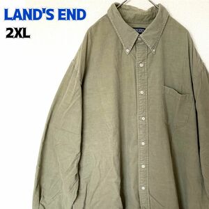 LAND'S END ランズエンド コーデュロイシャツ ワークシャツ ヴィンテージ ベージュ ゆるだぼ BD