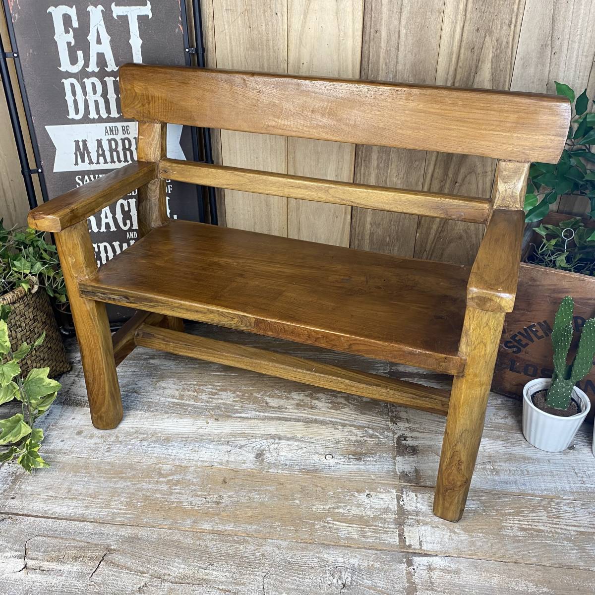 交換無料! 1-style オーク材 オーク無垢材ベンチ W120cm ベンチ