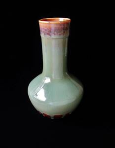  fishing kiln . vase [ Kato . mountain ]. year. work diameter 13cm height 22cm box less .