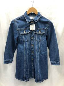 ZARA キッズ 子供服 長袖 デニム シャツ SIZE 10 140cm ネイビー ワンピース チュニック 23041402