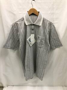 未使用 ライルアンドスコット LYLE&SCOTT 半袖 ポロシャツ メンズ L グレー系 ストライプ 23042501