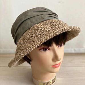 オシャレ♪ レディース 麦わら帽子 57.5から56cm 和紙 紫外線対策 小顔 ストローハット つば 日焼け対策 通気性 暑さ