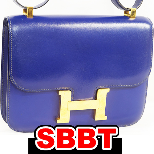 SBBT】up HERMES エルメス コンスタンス 23 黒 ボックスカーフ G金具