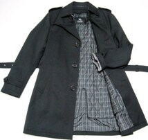 サイズ LL 新品 同様 BURBERRY BLACK LABEL ライナー付 ボンディング トレンチ コート 黒 レザー ジャケット4 バーバリー ブラックレーベル_画像4