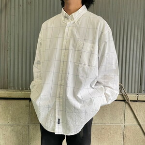 ビッグサイズ 90年代 CHAPS Ralph Lauren チャップス ラルフローレン ウィンドウペン チェックシャツ メンズ2XL