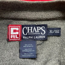 90年代 CHAPS Ralph Lauren チャップス ラルフローレン VネックロングTシャツ メンズXL_画像10