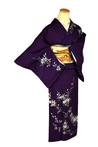 Homongi, usado, calidad superior, como nuevo, rojo oscuro, pintado a mano, teñido con Hidea, rosa, longitud 162 cm, longitud de la manga 62cm T2960, kimono de mujer, kimono, vestido de visita, A medida