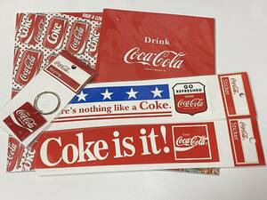 Coca-Cola コカ・コーラ ノート 2冊 + ステッカー 2種 + キーリング セット 展示未使用品