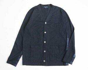 美品 COMME des GARCONS HOMME ◆迷彩テープ カーディガン ネイビー Mサイズ コットン Vネック カモフラ コムデギャルソン オム ◆XE12