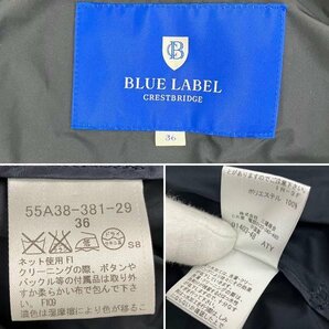 ｔ）ブルーレーベル・クレストブリッジ BLUE LABEL CRESTBRIDGE コート サイズ36 金ボタン ベルト付き レディース アウター 中古の画像10