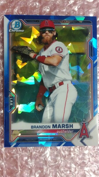 送料込即決 2021 Bowman Sapphire Edition Chrome Prospects BCP-112 Brandon Marsh ブランドン・マーシュ ボウマンサファイア ネット限定 