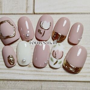 No.2/ネイルチップ 春ネイル お花 ニュアンス マット