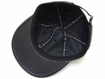 ◆ 美品 ウィムジー WHIMSY 22AW 日本製 SOCKS CLUB CAP エコレザー ストラップバック キャップ 帽子 黒 ブラック フェイクレザー 合皮_画像6