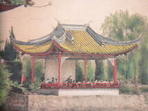 【模写】掛軸・城壁に王宮・布製に彩色・中国_画像4