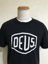 DEUS デウス エクス マキナ ビッグロゴ クルーネック Tシャツ トップス アメカジ サイズS 半袖 黒 DMW41808E_画像3