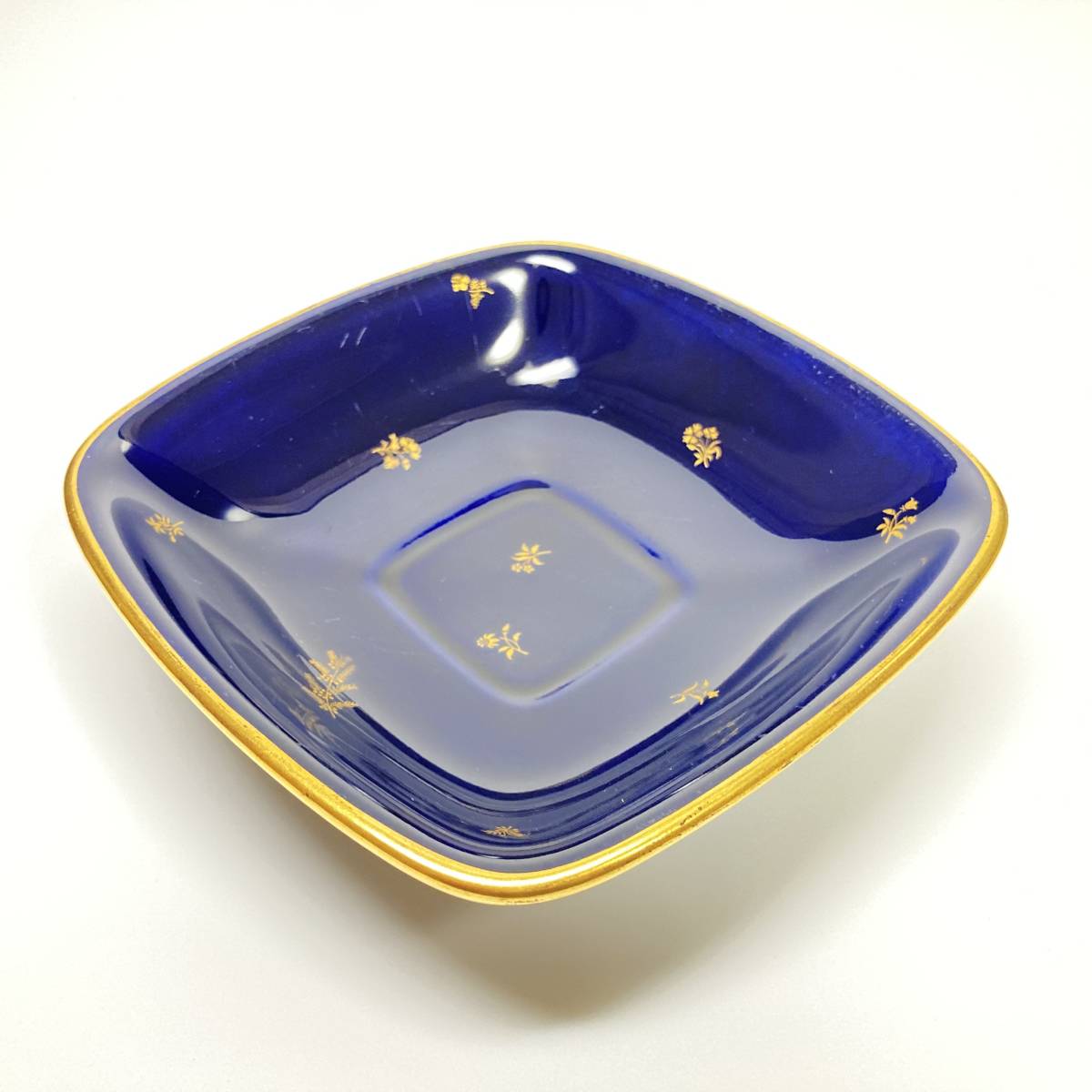 【感謝価格】SEVRES セーブル プレート 皿 陶磁器 紺 アンティーク 22-