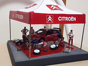 ★ALTAYA ixo シトロエン クサラ WRC ジオラマ テント ガレージ フィギュア付き 1/43 絶版 2004年 カルロス・サインツ