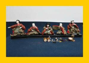 :【やましな京都】「五人囃子 B37」雛人形、蒔絵、五月人形、雛道具　京人形、日本人形 御所人形、木目込み 有職菊押　