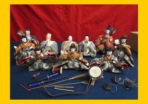 【やましな京都】「左右大臣　五人ばやしB319」雛人形、京人形、雛道具　蒔絵　日本人形 御所人形、木目込み 有職菊押　五月人形
