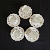 Wedgwood ウェッジウッド ミラベル Mirabelle　デミタスコーヒーカップ &ソーサー5客セット 金彩 色絵 金縁 希少 廃盤品【現状品】nt520535_画像5