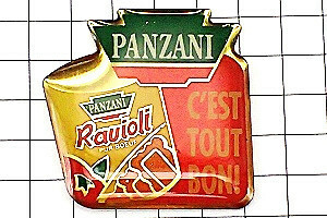 ピンバッジ・パンザニのラビオリ缶◆フランス限定ピンズ◆レアなヴィンテージものピンバッチ