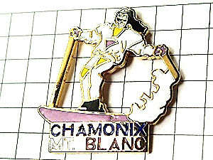  значок * лыжи девочка chamonix Montblanc * Франция ограничение булавка z* редкость . Vintage было использовано булавка bachi