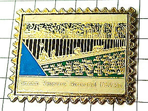 ピンバッジ・ベトナム戦争アメリカ記念切手型◆フランス限定ピンズ◆レアなヴィンテージものピンバッチ