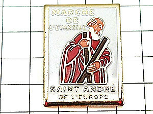 ピンバッジ・カトリック十字を持った聖人◆フランス限定ピンズ◆レアなヴィンテージものピンバッチ