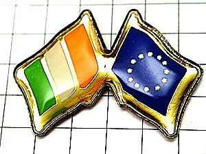 ピンバッジ・アイルランド国旗ユーロ旗◆フランス限定ピンズ◆レアなヴィンテージものピンバッチ