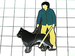 ピンバッジ・盲導犬と杖をもつ人◆フランス限定ピンズ◆レアなヴィンテージものピンバッチ