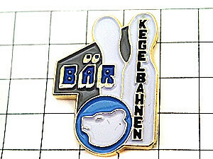  pin badge * bowling. pin . white bear * France limitation pin z* rare . Vintage thing pin bachi